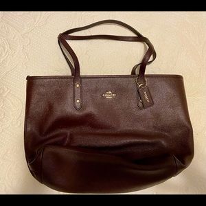 Coach Brown Crossgrain Leather Tote